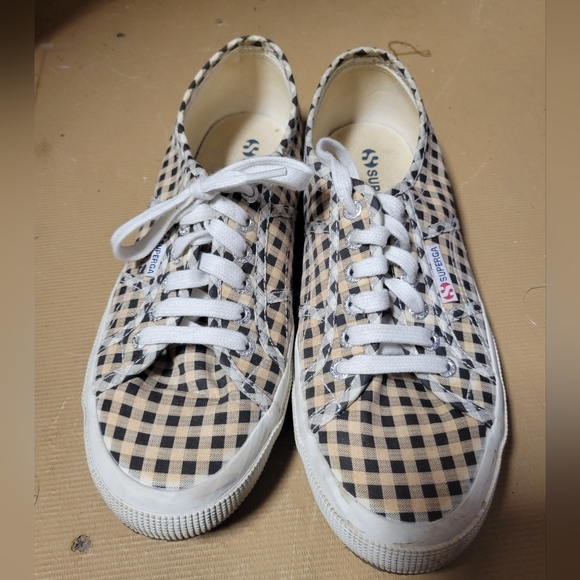 Superga‎ Gingham Checked Sneakers Size 8 Mens 9.5 Womens - Picture 1 of 6